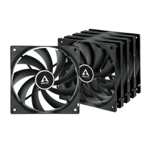 ARCTIC F12 Low Noise 120mm Case Fans (5 Pack), Black, 9 Blades, Fluid Dynamic, 1350 RPM, Value Pack