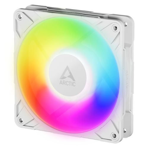 ARCTIC P12 Pro ARGB 120mm PWM Case Fan w/ Cable Splitter, Fluid Dynamic Bearing, 600-3000 RPM, White