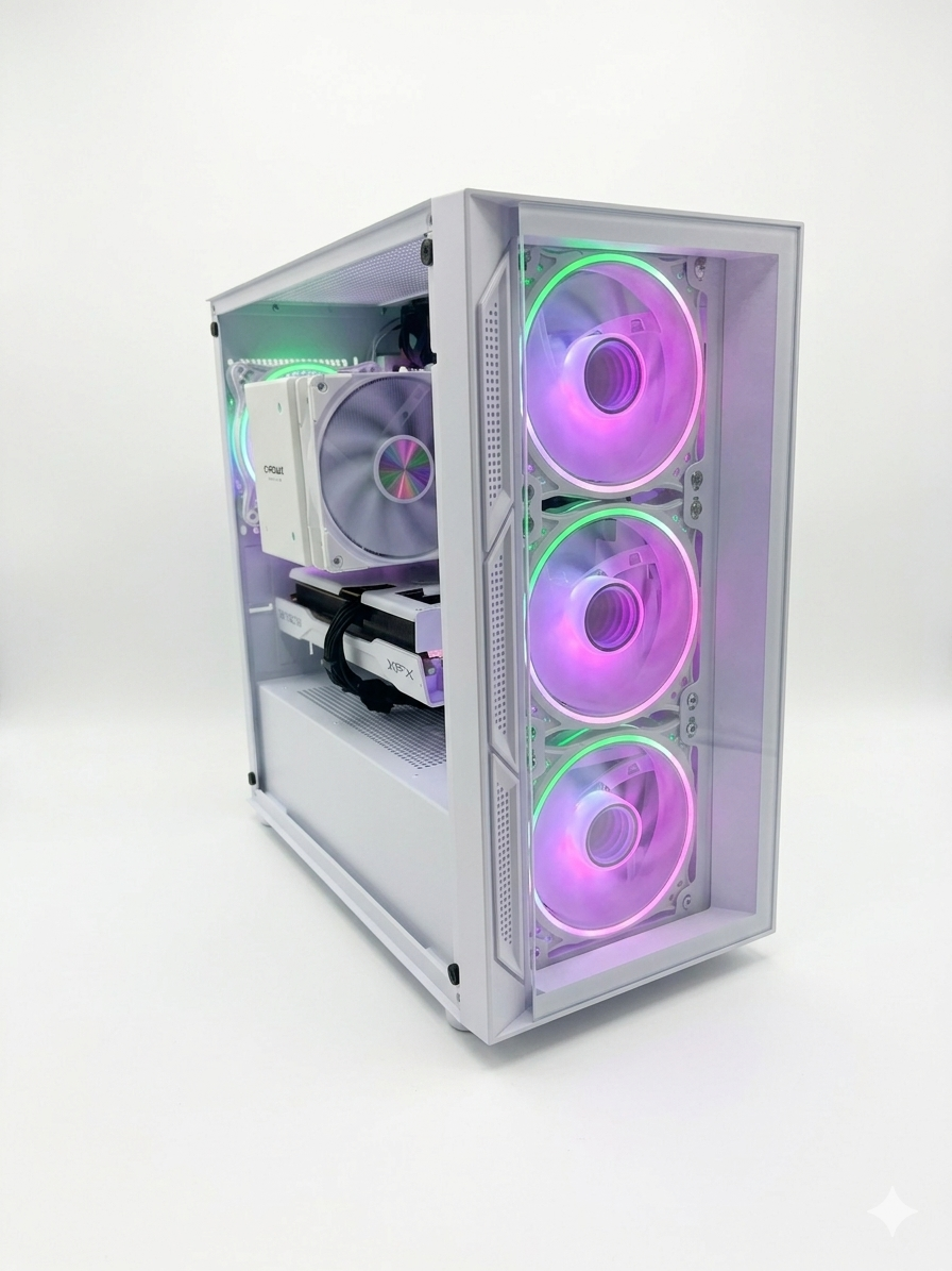 Intel i5-12400F Gaming PC | RTX 5060 White | 16GB RAM | 512GB NVMe | White RGB Gaming PC UK