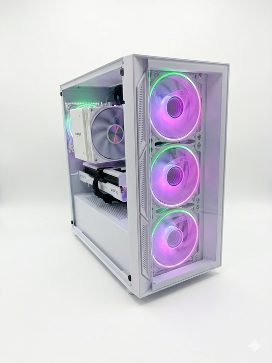 Intel i5-12400F Gaming PC | RTX 5060 White | 16GB RAM | 512GB NVMe | White RGB Gaming PC UK