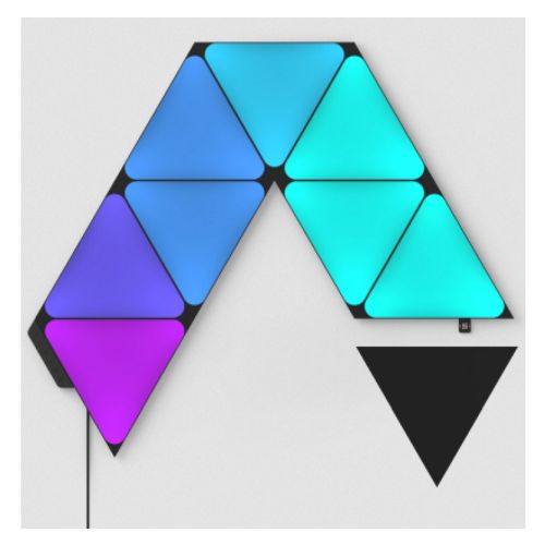 Nanoleaf Shapes Limited Edition Ultra Black Triangles Starter Kit (9-Panels), RGB, Create an Illuminated Display, Ultra-Thin Panels, Screen Mirror/Music Reaction, App/Voice/Manual Control