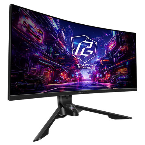 Asrock 34" WQHD Curved Gaming Monitor (PG34QRT3A), 3440 x 1440, 1ms, 2 HDMI, 2 DP, 180Hz, Mini-OLED on Base, RGB, VESA