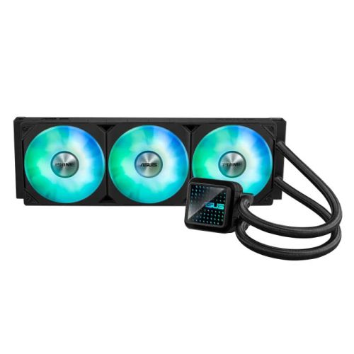 Asus PRIME LC 360 ARGB 360mm Liquid CPU Cooler, ARGB Fans, Customisable Infinity Mirror Lenses, Black