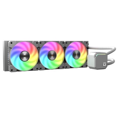 Vida TriFrost 360mm ARGB Liquid CPU Cooler, 3x ARGB PWM Fans, ARGB CPU Block, 300W TDP, White