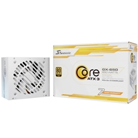 Seasonic CORE GX ATX 3.1  (SRP-CGX651-A5A32SF-W) 650W PSU, 120mm Fan, 80 PLUS Gold, Fully Modular, Individual White Cabl