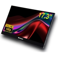 Verbatim PMT-17 Portable 17.3" FHD Touchscreen Monitor ALU, 1920 x 1080 Resolution, 60Hz, Built-in Kickstand, Tilt: From