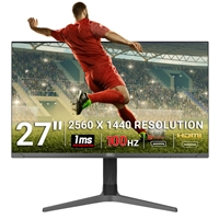 piXL CM27G7 27 Inch 100Hz QHD IPS Gaming Monitor with AMD FreeSync & Nvidia G-Sync, 1ms Response Time, DisplayPort, HDMI