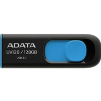 Adata UV128 128GB USB 3.2 Gen 1 Flash Drive, Capless Design, Black/Blue
