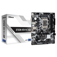 ASRock B760M-HDV/M.2 D4 Intel 1700 Socket Motherboard, Micro-ATX, 2x DDR4 Slots, 2x M.2 Sockets, GbE LAN, 1x D-Sub / 1x 