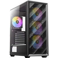 ANTEC AX85 ARGB Case, Black, Mid Tower, 2 x USB 3.0, Tempered Glass Side WIndow Panel, Large Mesh Front Panel for Excellent Cooling Performance, 4 x Addressable RGB Fans Included