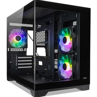 TecWare VXN Evo mATX PC Case, Dual-Chamber Glass Design, 3 x ARGB Fans Included, Massive Cooling Support (Up to 360mm Radiator), Tool-Free Panels, USB-C, Black