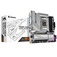 Gigabyte B650M AORUS ELITE AX ICE AMD AM5 Socket Motherboard, Micro-ATX, 4x DDR5 Slots, 2x M.2 Sockets, Fitted I/O Shiel