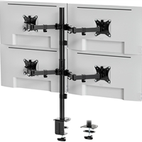 VonHaus Quad Monitor Stand for 13-32" Screens, Four Screen Monitor Desk Mount, Height Adjustable, Easy Assemble Stand wi