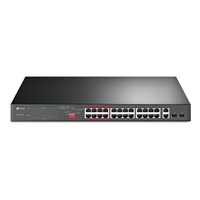 TP-Link TL-SL1226P 24-Port Metal 10/100Mbps + 2-Port Gigabit Unmanaged PoE+ Switch (250W)