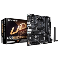 Gigabyte A520M DS3H WIFI6E AMD AM4 Socket Motherboard, Micro-ATX, 4x DDR4 Slots, 1x M.2 Socket, GbE LAN, Wi-Fi 6E, 1x Di