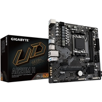 Gigabyte A620M H Ultra Durable AMD AM5 Socket Motherboard, Micro-ATX, 2x DDR5 Slots, 1x M.2 Socket, GbE LAN, 1x DisplayP