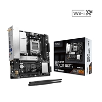 ASRock B850M Rock WiFi AMD AM5 Socket Motherboard, Micro-ATX, 2x DDR5 Slots, 2x M.2 Sockets, Fitted I/O Shield, 2.5GbE L