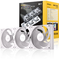 Antec Connect 120 ARGB White Reverse 3-Pack 120mm PWM Fans with Daisy Chain Design and Vibration-Absorbing Pads