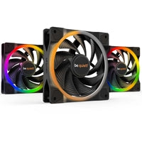 be quiet! Light Wings PWM High Speed Addressable RGB Fan Pack, 120mm, 2500RPM, 4-Pin PWM Fan & 3-Pin ARGB Connectors, Black Frame, Black Blades, ARGB Lighting on Front & Rear, Addressable RGB Hub Included
