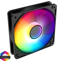 CIT Halo 120mm Infinity ARGB Black 4-Pin PWM High-Performance PC Cooling Fan with Addressable RGB Lighting and Superior Airflow