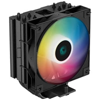 DeepCool AG400 Black ARGB V2 CPU Air Cooler, 120mm PWM Fan, 4 Direct Touch Heat Pipes, Addressable RGB, LGA1851/1700/1200, AM5/AM4 Compatible, High-Performance Single Tower Cooler