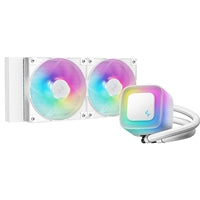 DeepCool LE240 V2 White 240mm Liquid CPU Cooler, Dual 120mm ARGB Fans, Anti-Leak Tech, Quiet Pump, High Performance for Intel & AMD Sockets