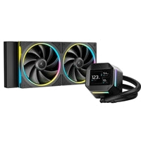 DeepCool LM240 Liquid CPU Cooler with 2.4" IPS Display, 240mm AIO, Dual 120mm ARGB Fans, Anti-Leak Technology, PWM Pump, Intel LGA 1851/1700 & AMD AM5 Compatible, Black