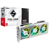 ASRock AMD Radeon RX 9070 XT Steel Legend 16GB GDDR6 Graphics Card, 4096 Streams, 2970MHz Boost Clock, Triple Fan, 3x DisplayPorts / 1x HDMI Port