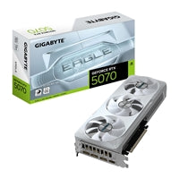 Gigabyte NVIDIA GeForce RTX 5070 EAGLE OC ICE SFF 12GB GDDR7 Graphics Card, 6144 CUDA Cores, 2587 MHz Core Clock, Triple Fan, White, 3x DisplayPorts / 1x HDMI Port