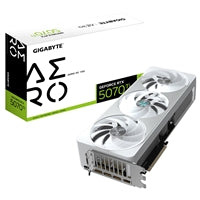 Gigabyte NVIDIA GeForce RTX 5070 Ti AERO OC 16GB GDDR7 Graphics Card, 8960 CUDA Cores, 2588 MHz Core Clock, Triple Fan, White, RGB, 3x DisplayPorts / 1x HDMI Port