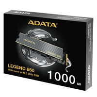 Adata Legend 860 (SLEG-860-1000GCS) 1TB NVMe SSD, PCIe Gen4, M.2 Interface, 2280, Read 5000 MB/s, Write 3000 MB/s, Heatsink 5 Year Warranty