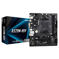 ASRock A520M-HDV Super Alloy AMD AM4 Socket Motherboard, Micro-ATX, 2x DDR4 Slots, 1x M.2 Socket, GbE LAN, 1x D-Sub / 1x DVI-D / 1x HDMI Port