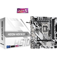 ASRock H610M-HDV/M.2+ D5 Intel 1700 Socket Motherboard, Micro-ATX, 2x DDR5 Slots, 1x M.2 Socket, 1x USB-C Port, GbE LAN, 1x D-Sub / 1x DisplayPort / 1x HDMI Port