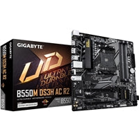 Gigabyte B550M DS3H AC R2 Ultra Durable AMD AM4 Socket Motherboard, Micro-ATX, 4x DDR4 Slots, 2x M.2 Socket, GbE LAN, Wi-Fi 5, 1x DisplayPort / 1x HDMI Port