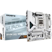 Gigabyte B850M Eagle WIFI6E ICE AMD AM5 Socket Motherboard, Micro ATX, 4x DDR5 Slots, 3x M.2 Sockets, 2x USB-C Port, Wi-Fi 6E, 2x DisplayPort / 1x HDMI Port