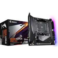 Gigabyte B550I AORUS PRO AX AMD AM4 Socket Motherboard, Mini-ITX, 2x DDR4 Slots, 2x M.2 Sockets, 1x USB-C Port, Fitted I/O Shield, 2.5GbE LAN, Wi-Fi 6, 1x DisplayPorts / 2x HDMI Port