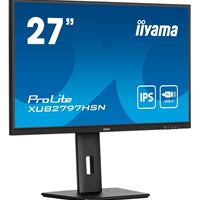 iiyama ProLite XUB2797HSN-B2 27 Inch Full HD IPS Monitor, Matte Black, USB-C Dock, RJ45, 100 Hz, 1x HDMI, 1x DisplayPort, 4x USB Hub, Speakers, Height Adjust, Pivot, VESA
