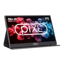 piXL PM156C 15.6 Inch Full HD 60Hz IPS Portable Monitor with USB-C, Mini HDMI & Speakers with Foldable Case & Stand