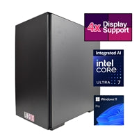 LOGIX Intel Core Ultra 7 AI Powered 20 Core, 3.90GHz (5.50GHz Boost) NPU with 13 TOPS, 32GB Kingston DDR5 Memory, 1TB Kingston NVMe, Gigabyte RTX 4060 8GB 4xMonitor, 2 x 2.5GB LAN, Windows 11 Pro