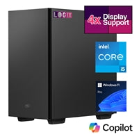 LOGIX Micro Tower - Designed for CCTV Use - Intel i5 Processor, 16GB Kingston Memory, 500GB Kingston SSD, Output to 4 Monitors, with Windows 11 Pro