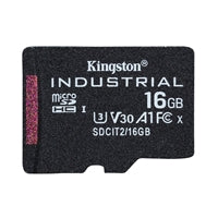 Kingston SDCIT2/16GB Industrial Micro SD Flash Memory Card, 16GB, Class U3 V30 A1, UHS-I U1, Retail Packed